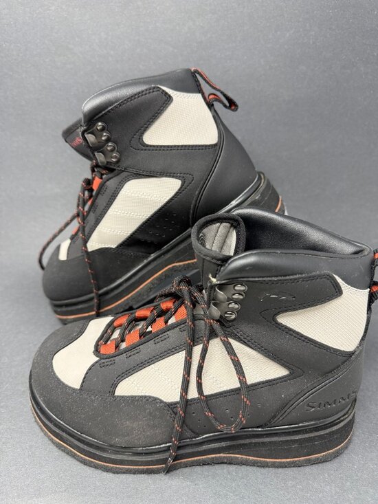 Simms Rock Creek Black & Gray Felt Bottom Wading Boots Mens 6 33293-00